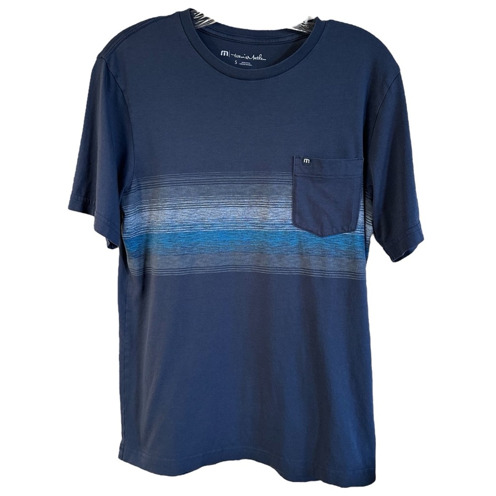 TRAVIS MATHEW Striped Pocket Tee Shirt - Small